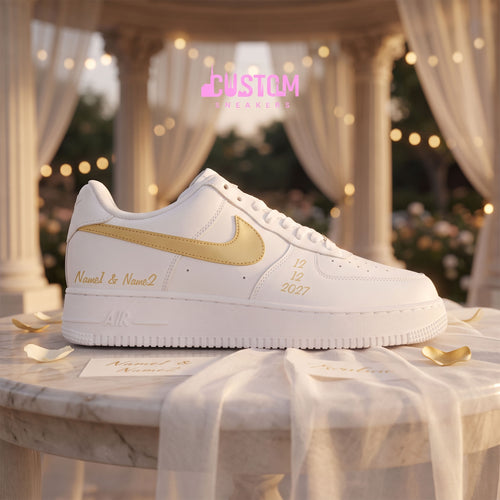 Bunter Swoosh mit Namen und Datum